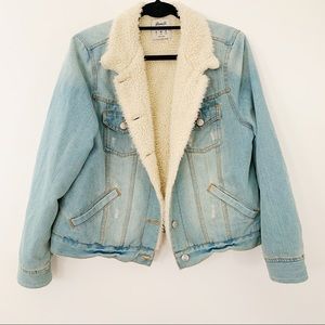 Denim Co. Sherpa Collar Denim Jacket